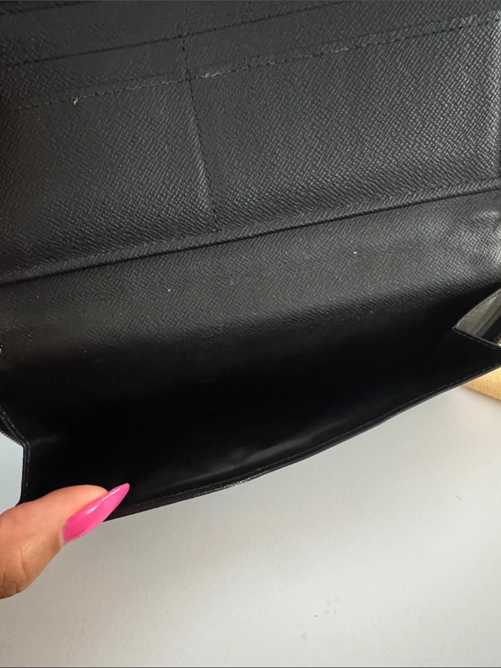 Authentic Louis Vuitton Black Leather Zip Wallet